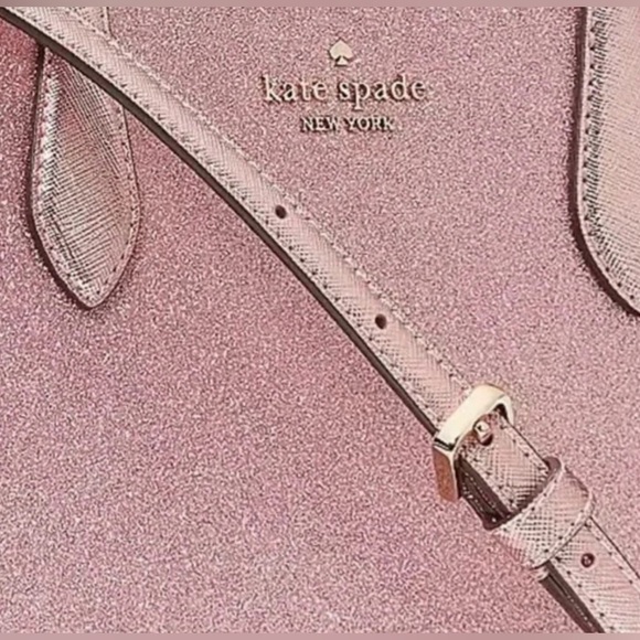 Kate Spade Glimmer Glitter Satchel Crossbody Mitten Pink New With Tags - Picture 9 of 11